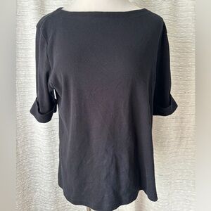 Karen Scott Petite XL Black Short Sleeve Blouse